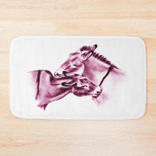 Item preview, Drawing of two donkeys scratching each other - pink colored version designed and sold by SylvieG18.