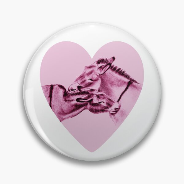 Item preview, Drawing of two donkeys scratching each other inside a heart - pink colored version designed and sold by SylvieG18.