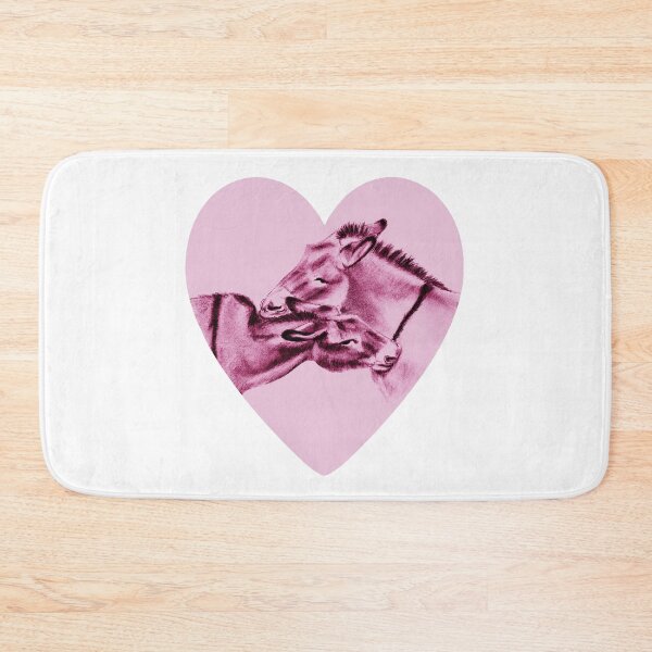 Item preview, Drawing of two donkeys scratching each other inside a heart - pink colored version designed and sold by SylvieG18.