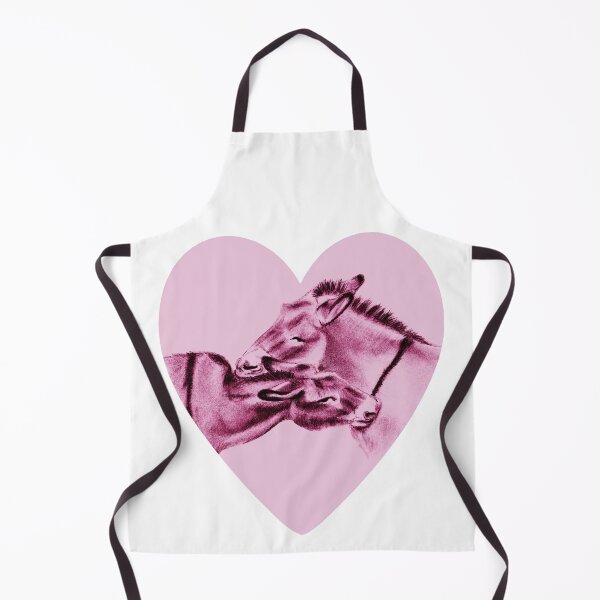 Item preview, Drawing of two donkeys scratching each other inside a heart - pink colored version designed and sold by SylvieG18.