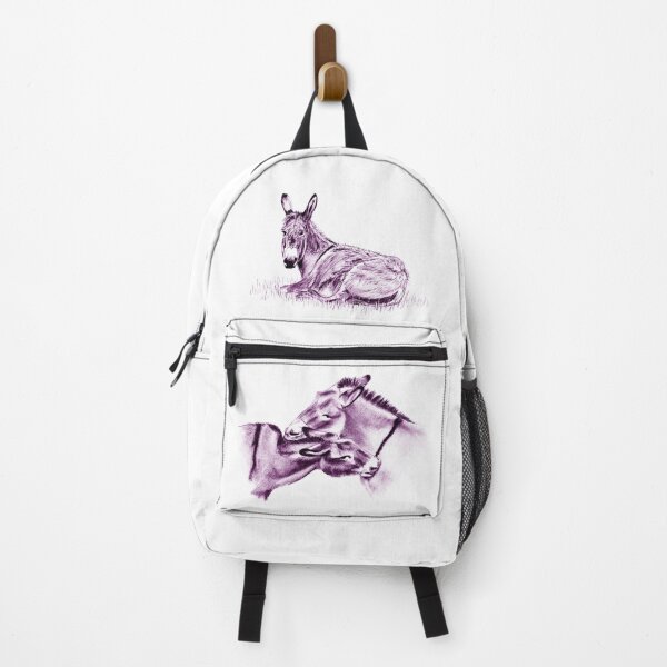 Item preview, Drawing of two donkeys scratching each other - purple colored version designed and sold by SylvieG18.