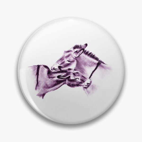 Item preview, Drawing of two donkeys scratching each other - purple colored version designed and sold by SylvieG18.