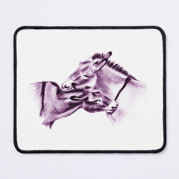 Item preview, Drawing of two donkeys scratching each other - purple colored version designed and sold by SylvieG18.