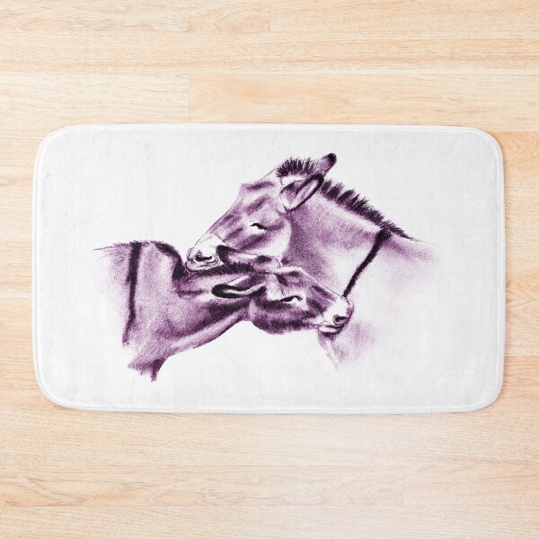 Item preview, Drawing of two donkeys scratching each other - purple colored version designed and sold by SylvieG18.