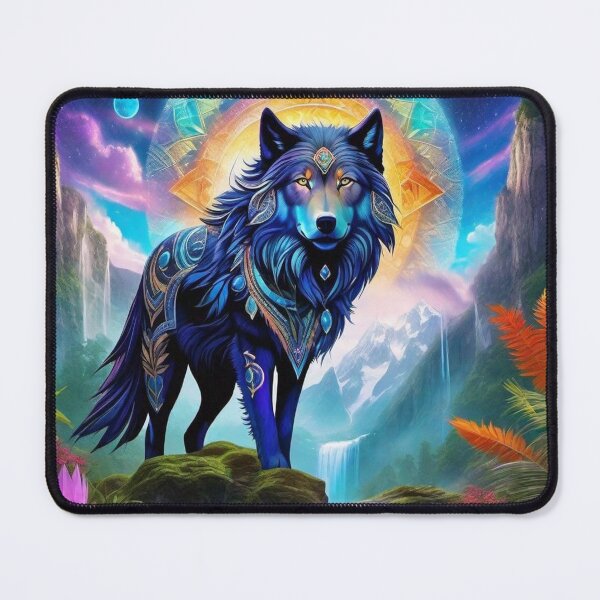 Item preview, The Guardian of Celestial Springs - Magic Wolf Dimension - Visionary Art designed and sold by ascentphenix.