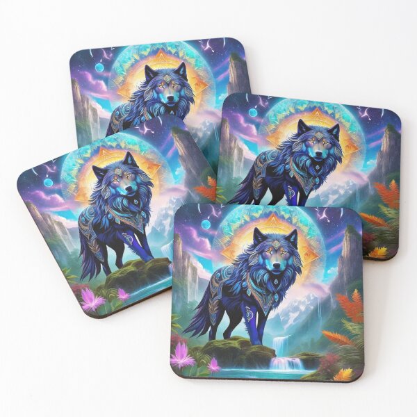 Item preview, The Guardian of Celestial Springs - Magic Wolf Dimension - Visionary Art designed and sold by ascentphenix.