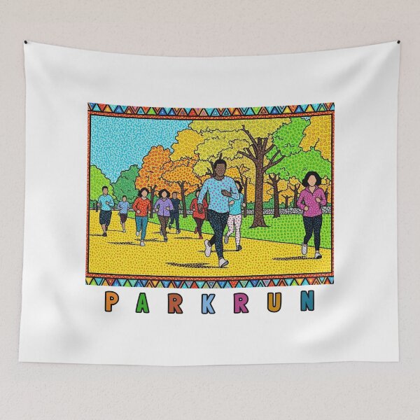 Item preview, Colorful Parkrun Runners in Autumn Park Illustration designed and sold by KiwiRider.