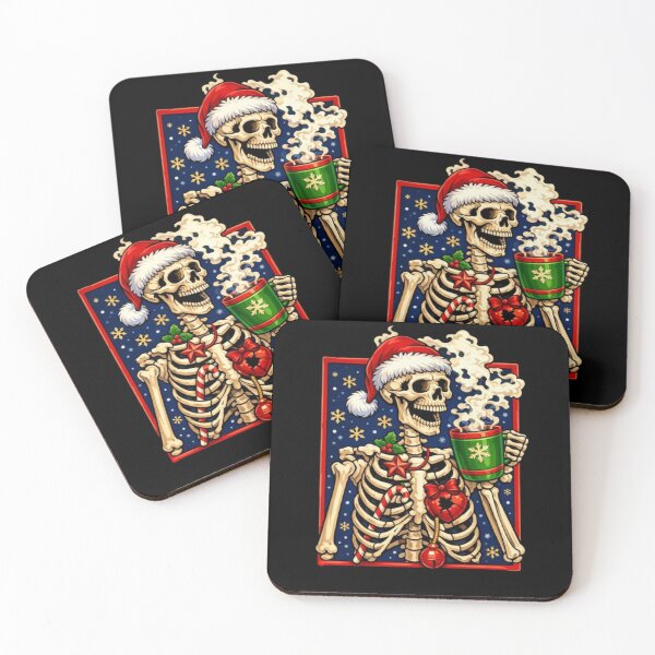 Item preview, Funny Christmas Skeleton with Santa Hat Art designed and sold by Lazy Planet.