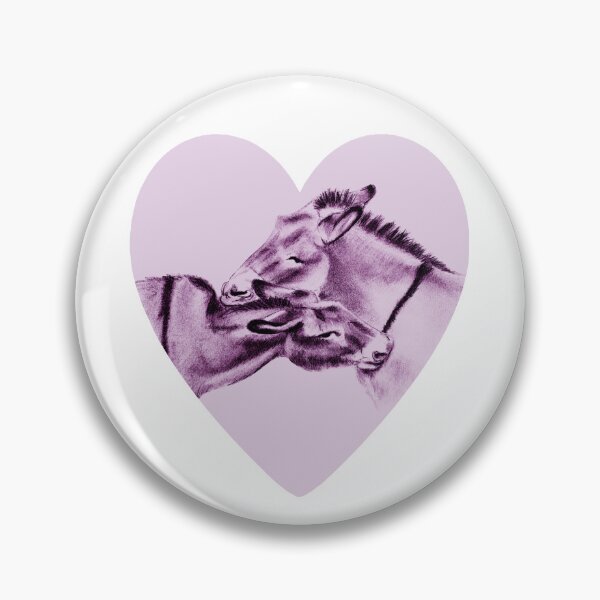 Item preview, Drawing of two donkeys scratching each other inside a heart - purple colored version designed and sold by SylvieG18.