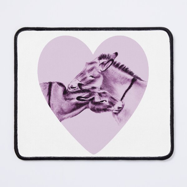 Item preview, Drawing of two donkeys scratching each other inside a heart - purple colored version designed and sold by SylvieG18.