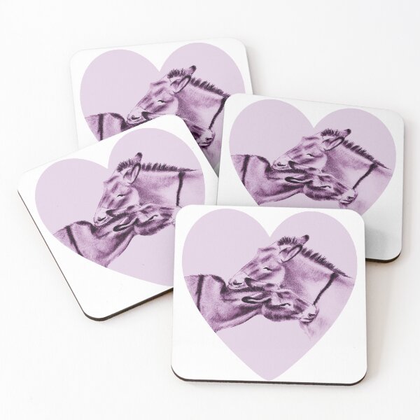 Item preview, Drawing of two donkeys scratching each other inside a heart - purple colored version designed and sold by SylvieG18.