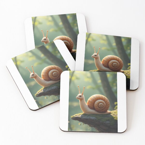 Item preview, Smiling snail on a moss-covered rock designed and sold by Mianku | Für das Leben.