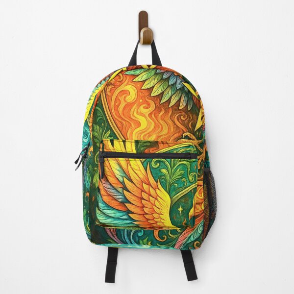 Item preview, ✶ Ascent Phoenix VII: Keeper of the Elemental Gate - Colorful Celtic Pagan Star Fire Bird Visionary Art designed and sold by ascentphenix.