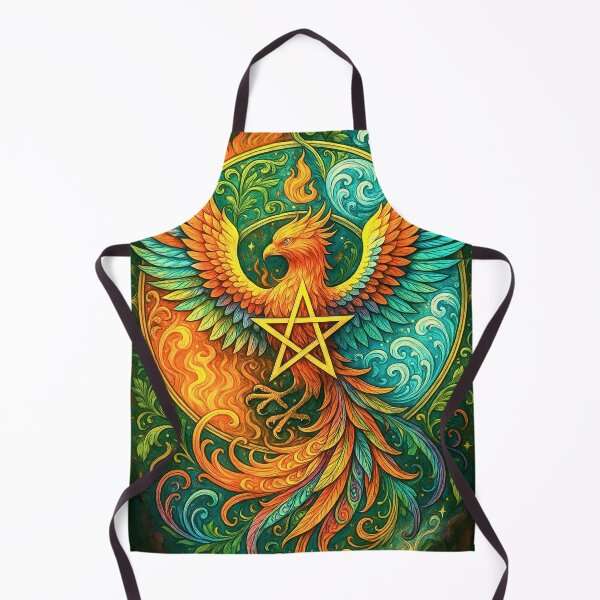 Item preview, ✶ Ascent Phoenix VII: Keeper of the Elemental Gate - Colorful Celtic Pagan Star Fire Bird Visionary Art designed and sold by ascentphenix.