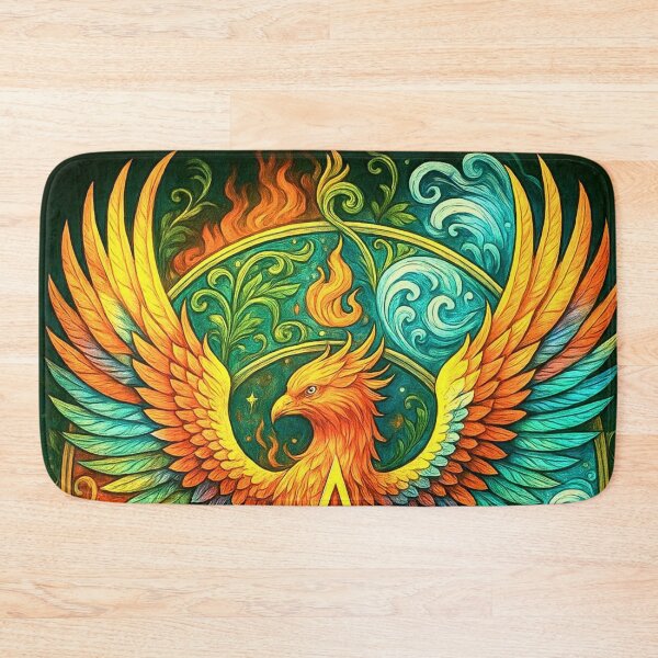 Item preview, ✶ Ascent Phoenix VII: Keeper of the Elemental Gate - Colorful Celtic Pagan Star Fire Bird Visionary Art designed and sold by ascentphenix.