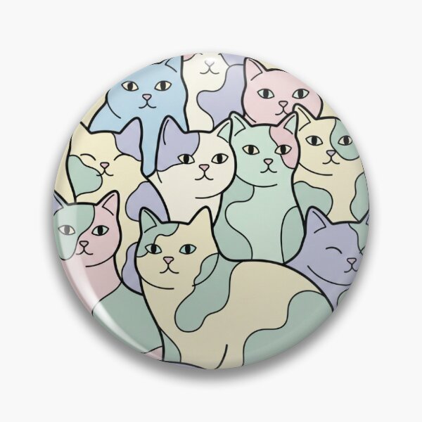 Item preview, Soft Pastel Flat Color Cat Pile Illustration - Vector Portrait Art designed and sold by NaevaArt.