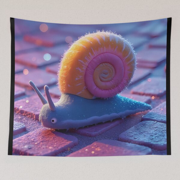 Item preview, Playful snail crawls across colorful paving stones designed and sold by Mianku | Für das Leben.