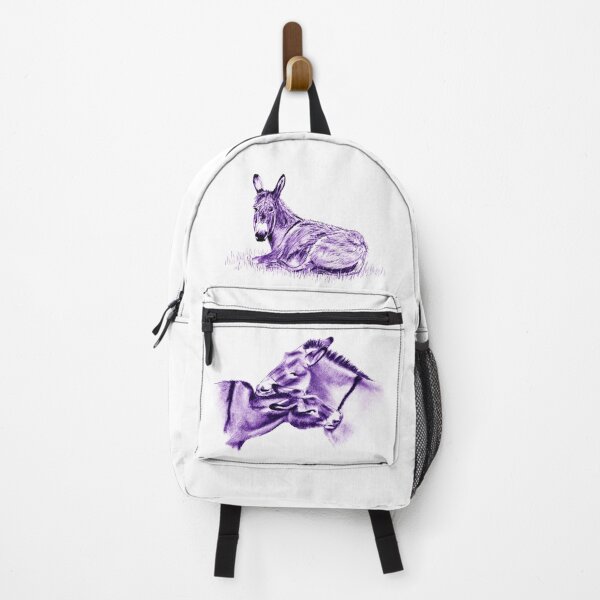 Item preview, Drawing of two donkeys scratching each other - purple and blue colored version designed and sold by SylvieG18.