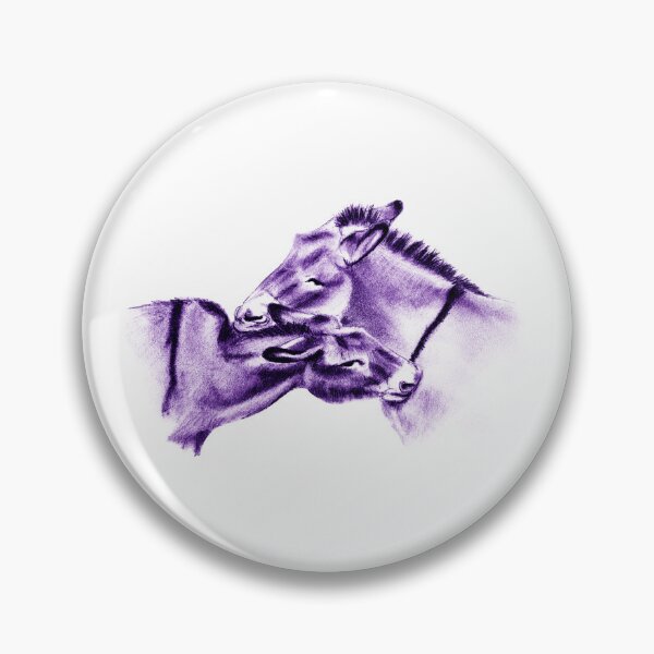 Item preview, Drawing of two donkeys scratching each other - purple and blue colored version designed and sold by SylvieG18.