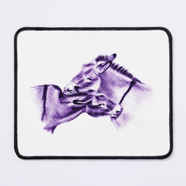 Item preview, Drawing of two donkeys scratching each other - purple and blue colored version designed and sold by SylvieG18.
