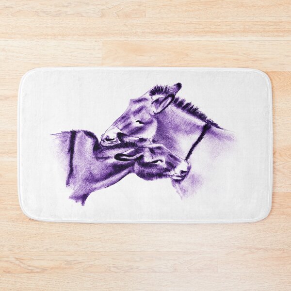 Item preview, Drawing of two donkeys scratching each other - purple and blue colored version designed and sold by SylvieG18.
