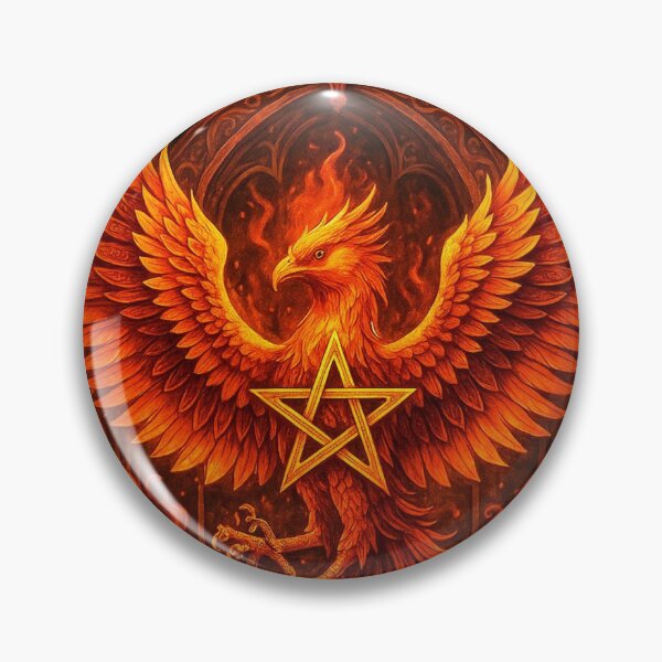 Item preview, ✶ The Phoenix of the First Flame - Gothic Fire Pentagram Pagan Visionary Art designed and sold by ascentphenix.