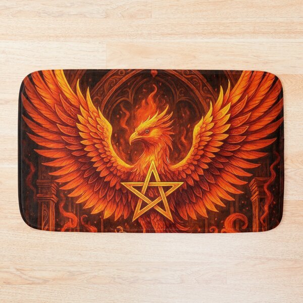 Item preview, ✶ The Phoenix of the First Flame - Gothic Fire Pentagram Pagan Visionary Art designed and sold by ascentphenix.