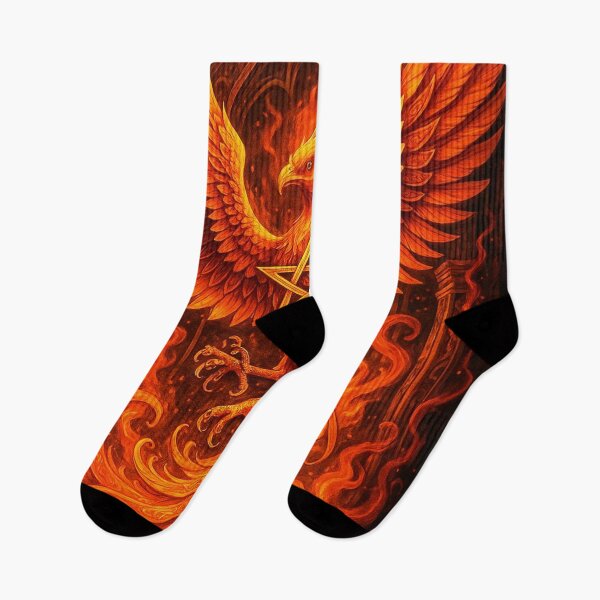 Item preview, ✶ The Phoenix of the First Flame - Gothic Fire Pentagram Pagan Visionary Art designed and sold by ascentphenix.