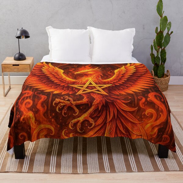 Item preview, ✶ The Phoenix of the First Flame - Gothic Fire Pentagram Pagan Visionary Art designed and sold by ascentphenix.