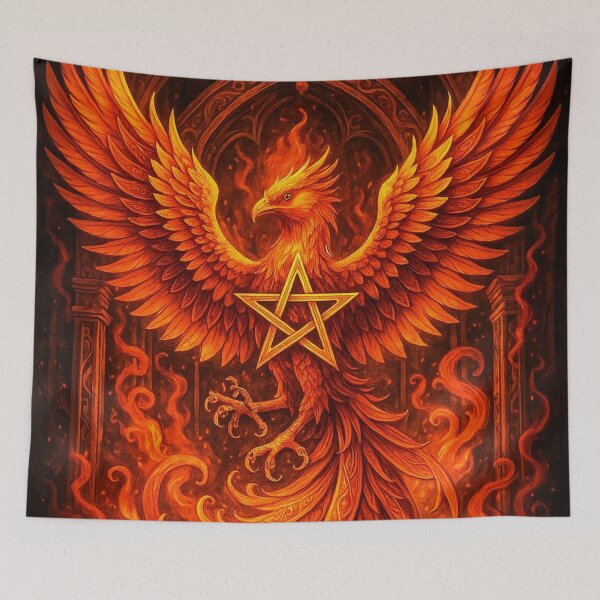 Item preview, ✶ The Phoenix of the First Flame - Gothic Fire Pentagram Pagan Visionary Art designed and sold by ascentphenix.