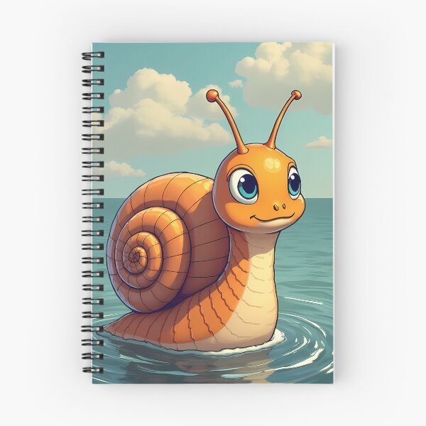 Item preview, Cute cartoonish snail in blue water designed and sold by Mianku | Für das Leben.