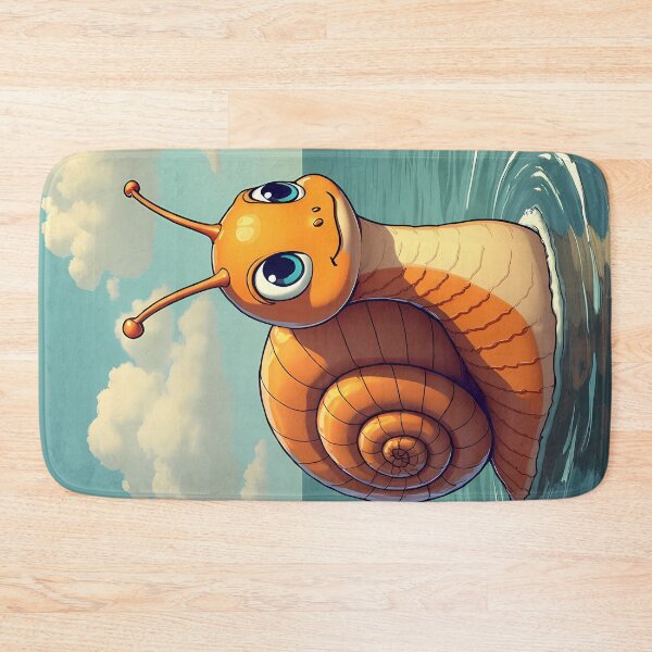 Item preview, Cute cartoonish snail in blue water designed and sold by Mianku | Für das Leben.