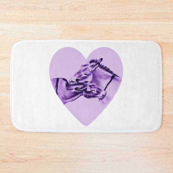 Item preview, Drawing of two donkeys scratching each other inside a heart - purple and blue colored version designed and sold by SylvieG18.