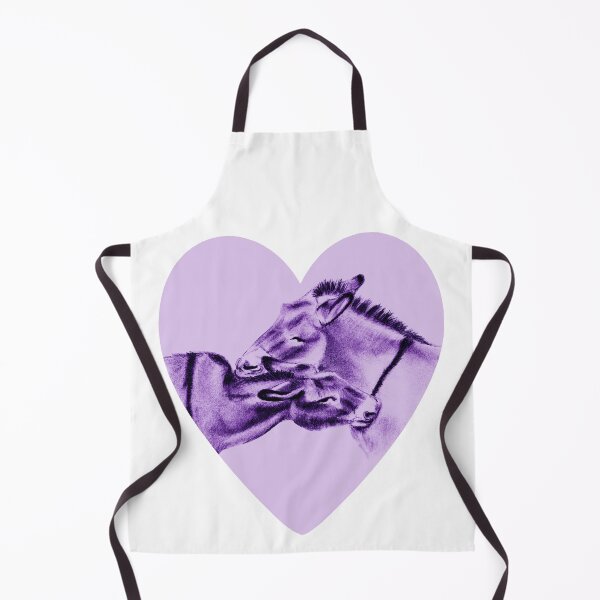 Item preview, Drawing of two donkeys scratching each other inside a heart - purple and blue colored version designed and sold by SylvieG18.