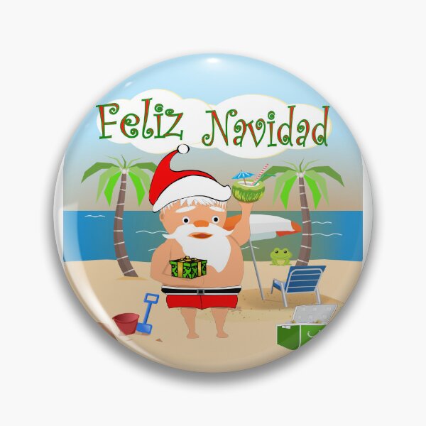 Item preview, Feliz Navidad Santa en la playa con bebida de coco - Merry Christmas Santa at the beach designed and sold by Verle-art.