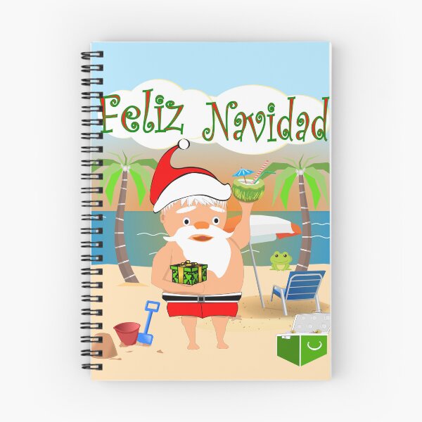 Item preview, Feliz Navidad Santa en la playa con bebida de coco - Merry Christmas Santa at the beach designed and sold by Verle-art.