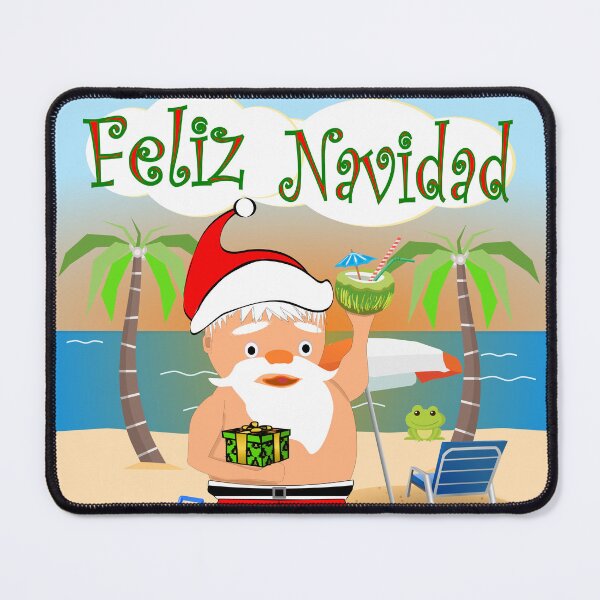 Item preview, Feliz Navidad Santa en la playa con bebida de coco - Merry Christmas Santa at the beach designed and sold by Verle-art.