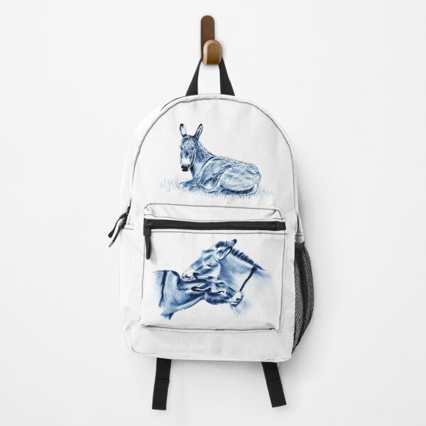 Item preview, Drawing of two donkeys scratching each other - blue colored version designed and sold by SylvieG18.