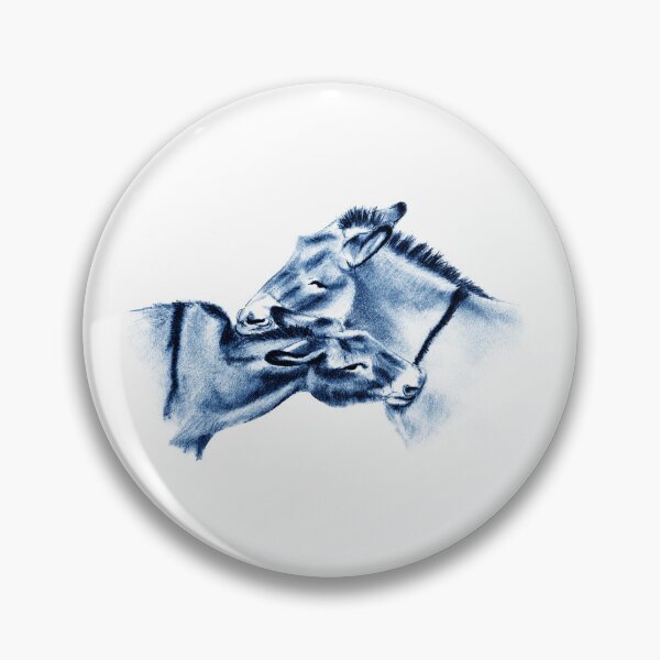 Item preview, Drawing of two donkeys scratching each other - blue colored version designed and sold by SylvieG18.