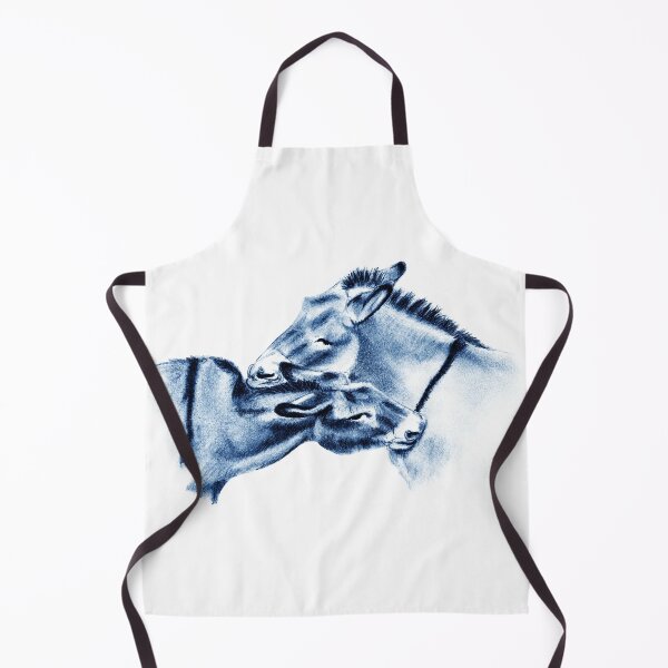 Item preview, Drawing of two donkeys scratching each other - blue colored version designed and sold by SylvieG18.