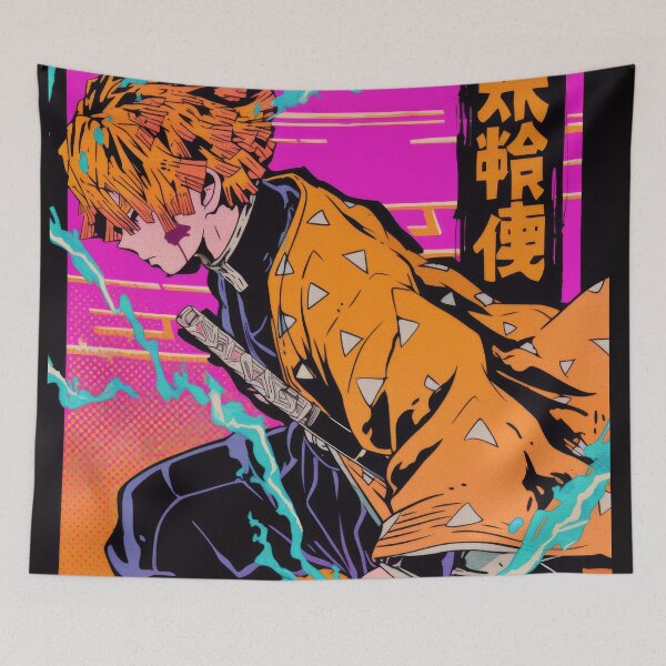 Artikelvorschau, Zenitsu Thunder Retrowave Atmung entworfen und verkauft von AnimeArsenalPrints.