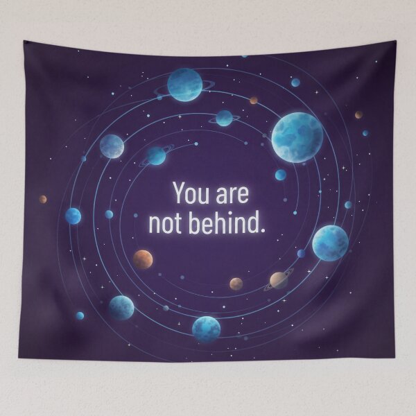 Item preview, You Are Not Behind - Celestial Affirmation Poster, Cosmic Motivation Wall Art, Universe & Planet Design designed and sold by Zara’s shop.