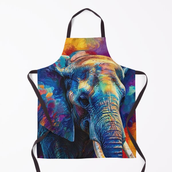 Aperçu de l'œuvre Éléphant coloré dans un style artistique expressif créée et vendue par Mianku | Für das Leben.