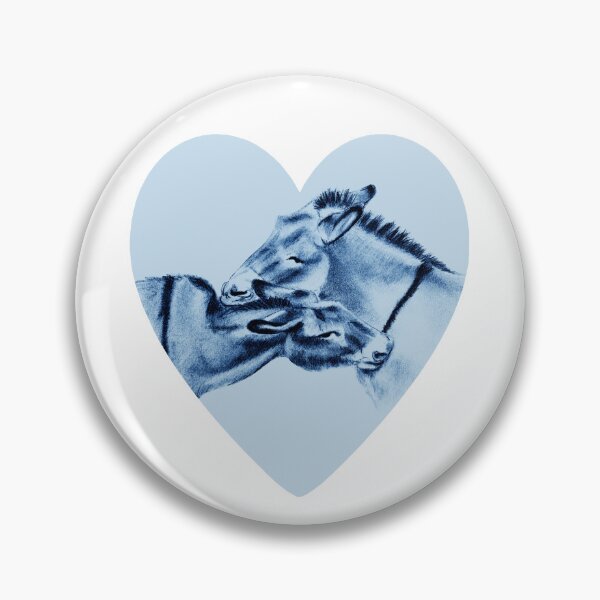 Item preview, Drawing of two donkeys scratching each other inside a heart - blue colored version designed and sold by SylvieG18.