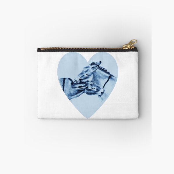 Item preview, Drawing of two donkeys scratching each other inside a heart - blue colored version designed and sold by SylvieG18.