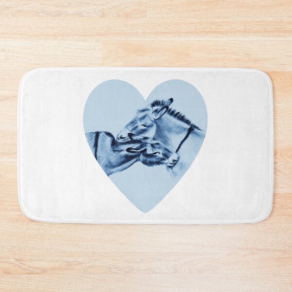 Item preview, Drawing of two donkeys scratching each other inside a heart - blue colored version designed and sold by SylvieG18.