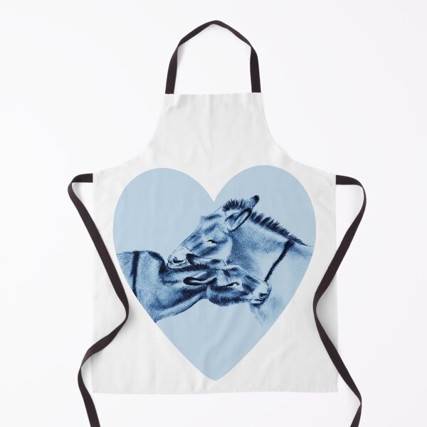 Item preview, Drawing of two donkeys scratching each other inside a heart - blue colored version designed and sold by SylvieG18.