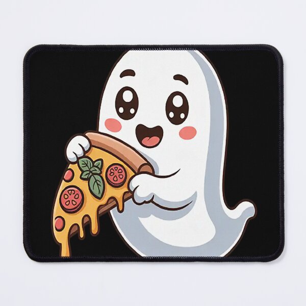 Item preview, Ghost Eating Pizza Halloween designed and sold by StuffNestie.