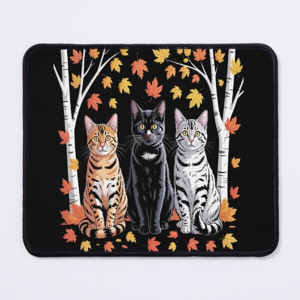 Item preview, Three Cute Cats Maple Leaf Falling Fall Cat designed and sold by SignaturalGen.