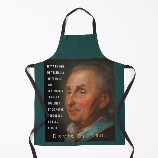 Item preview, Denis Diderot quote: Il y a un peu de testicule au fond de nos sentiments les plus sublimes et de notre tendresse la plus épurée. designed and sold by artbleed.